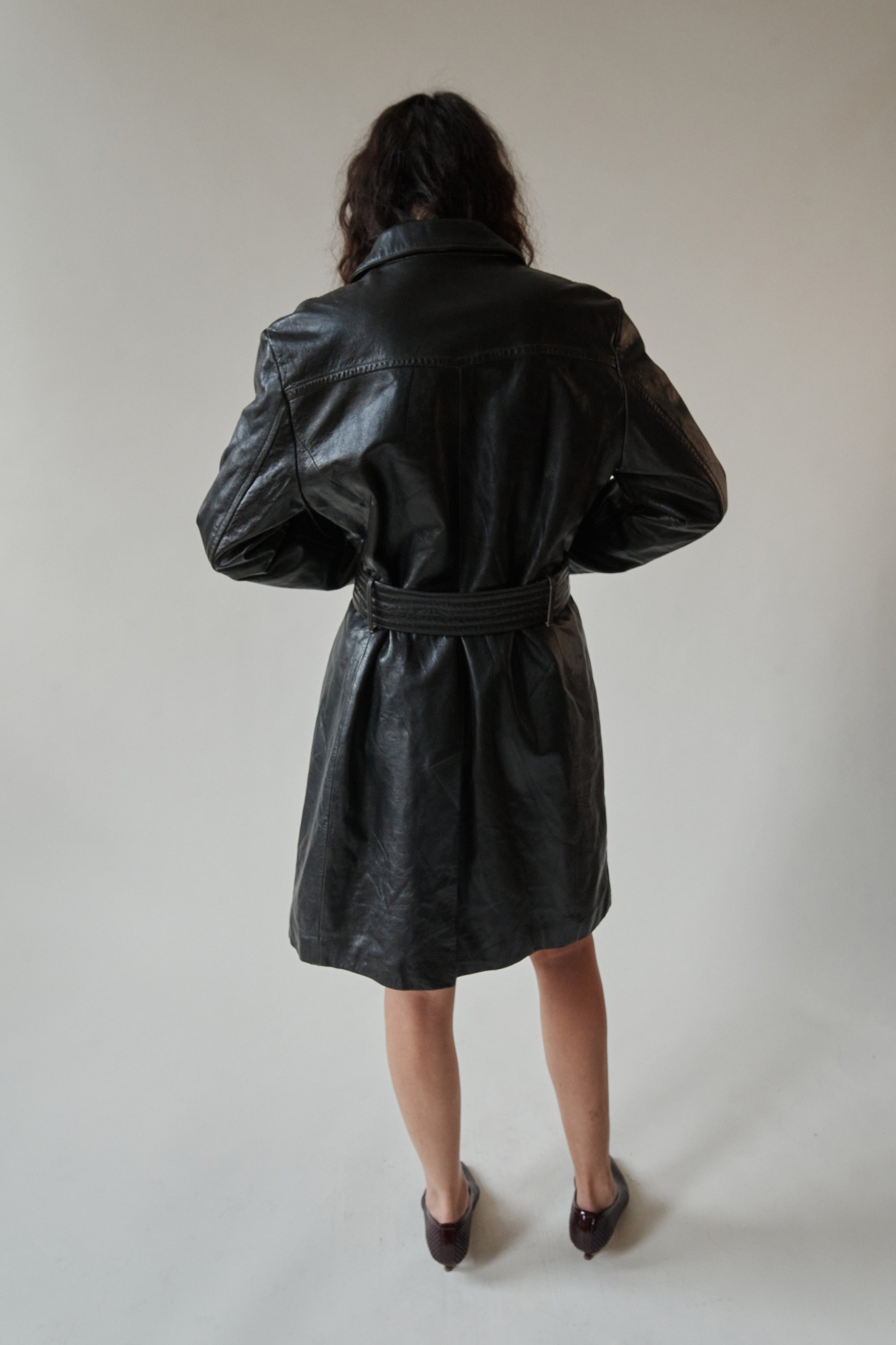 Carbon Belted Leather Jacket