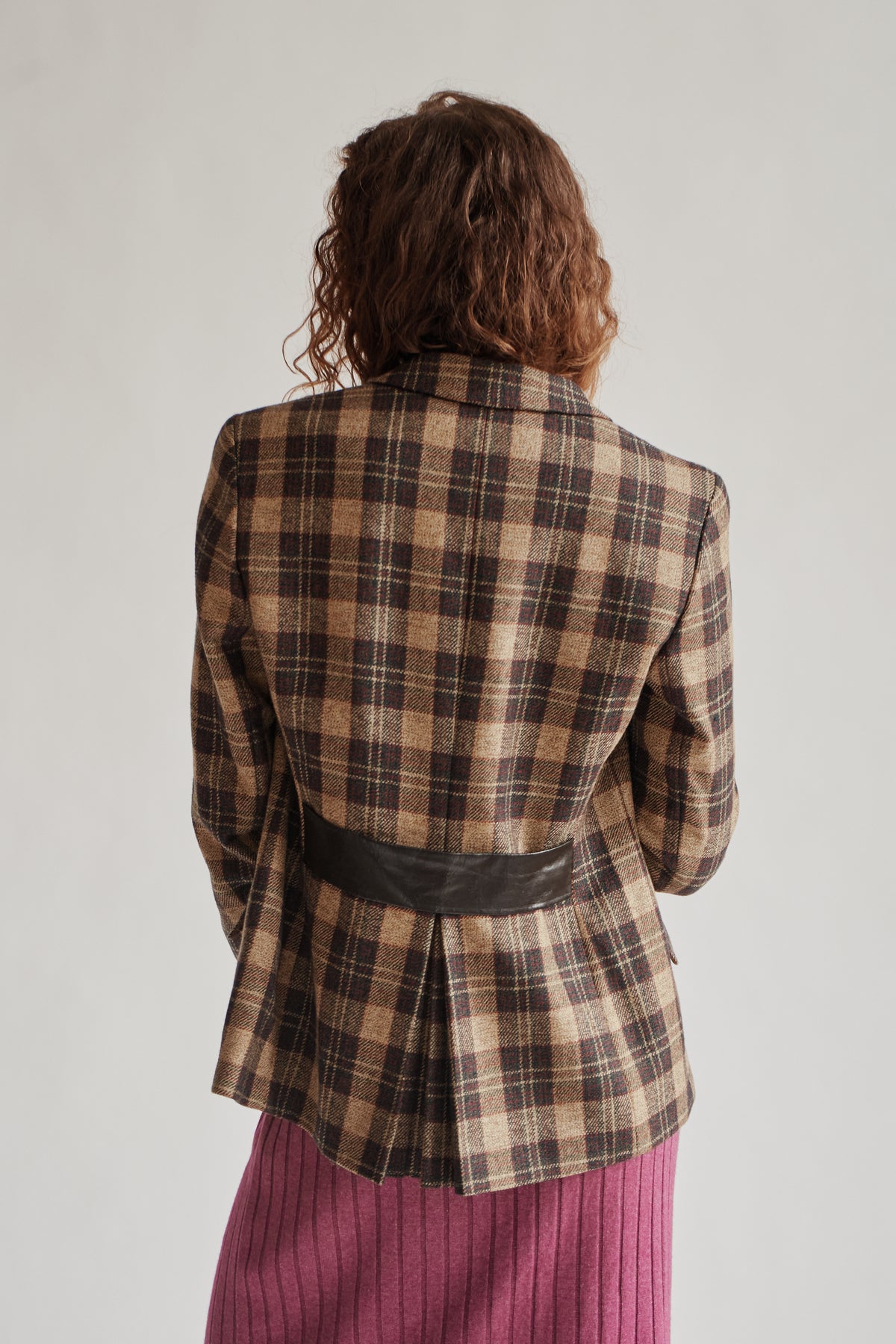 Autumnal Wool Plaid Riding Jacket