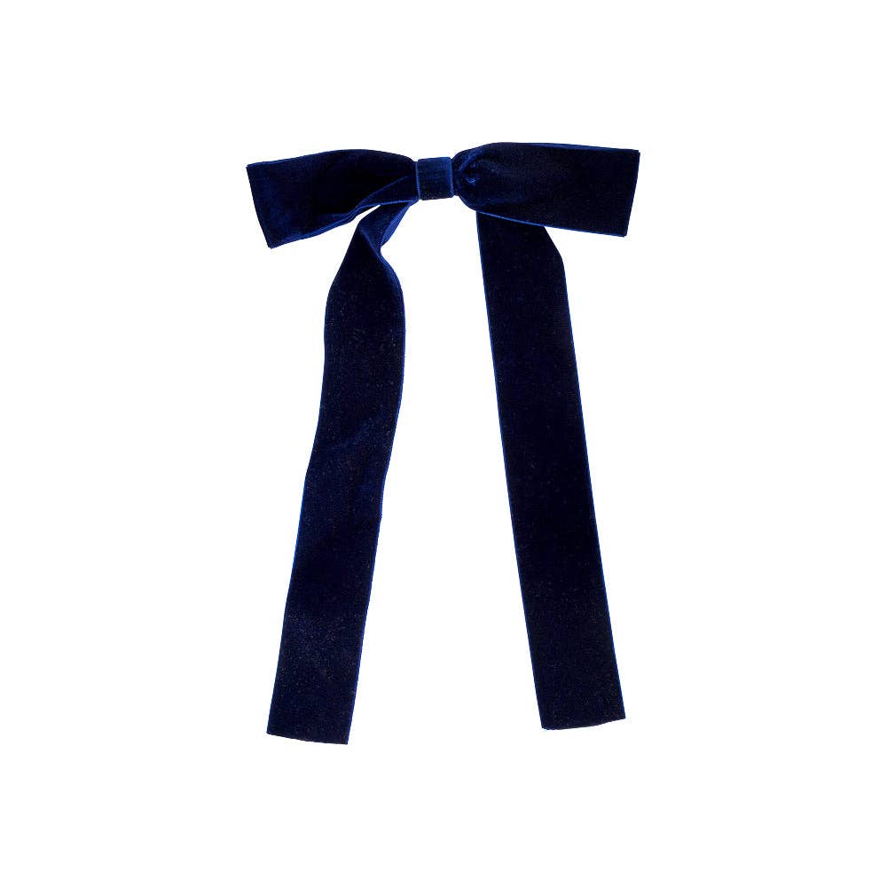 Long Velvet Bow Barrette