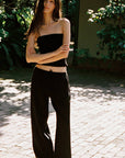 LA RELAXED - Pointelle Tube Top: Black / S - Hey Jude