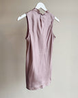 Mauve Silk Sleeveless Draped Top