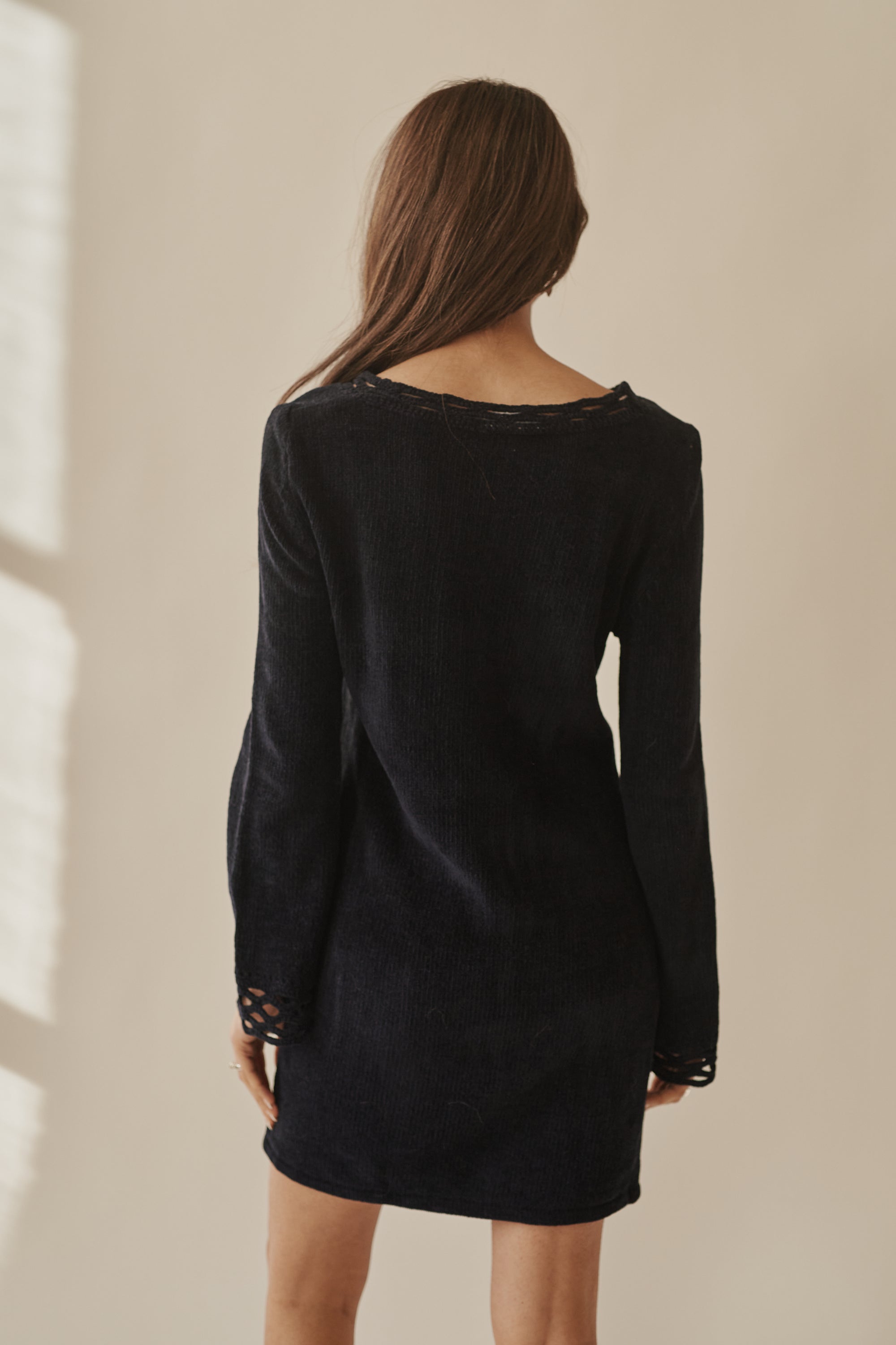 Midnight Blue Velour Dress