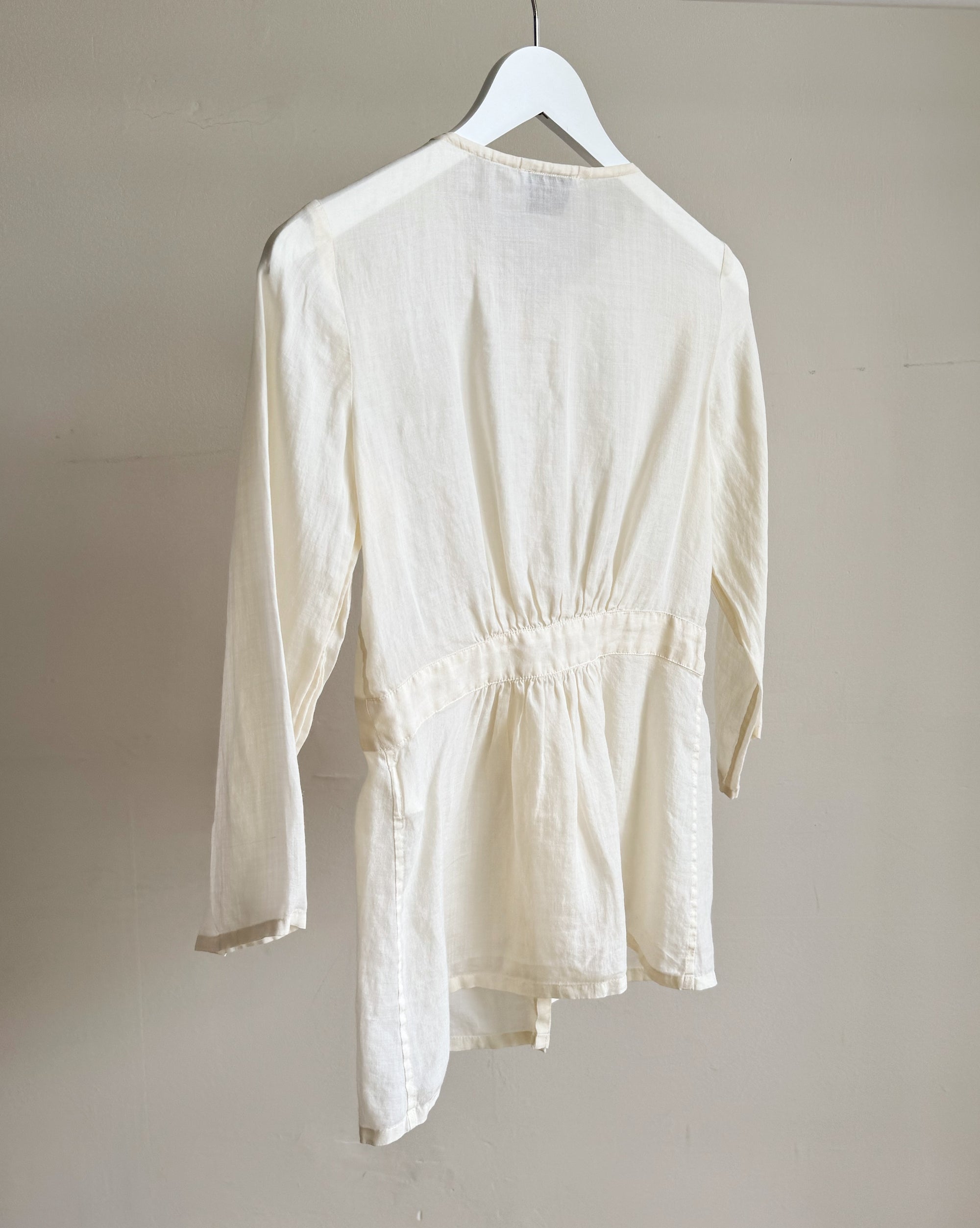 Eggshell Hemp Keyhole Tie Top