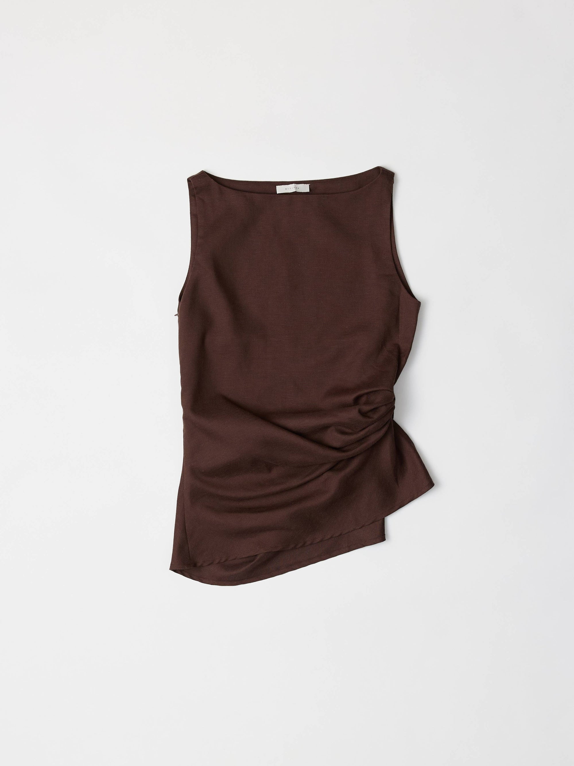 All Row | Asymmetric Draped Linen Top