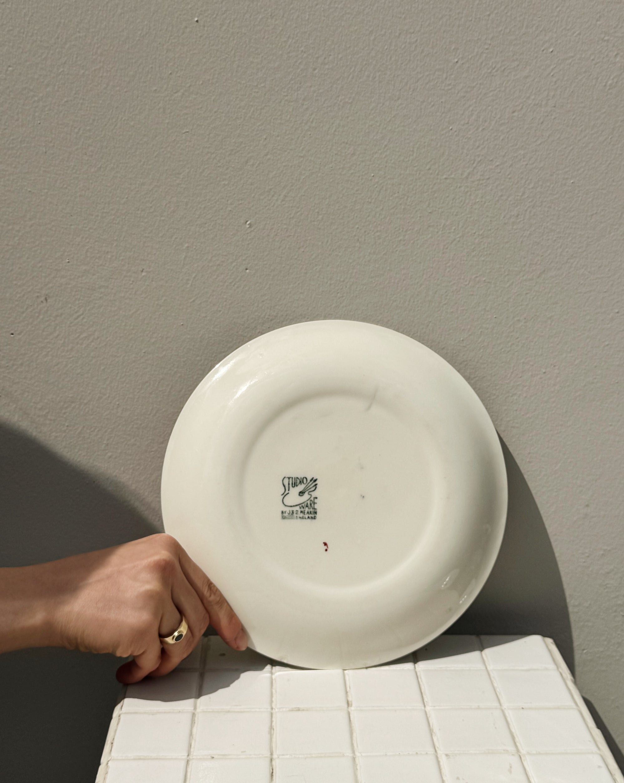 Plaid Brushstroke Ceramic Plate - Hey Jude