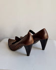 Mushroom Leather Mary Jane Pumps | Size 38