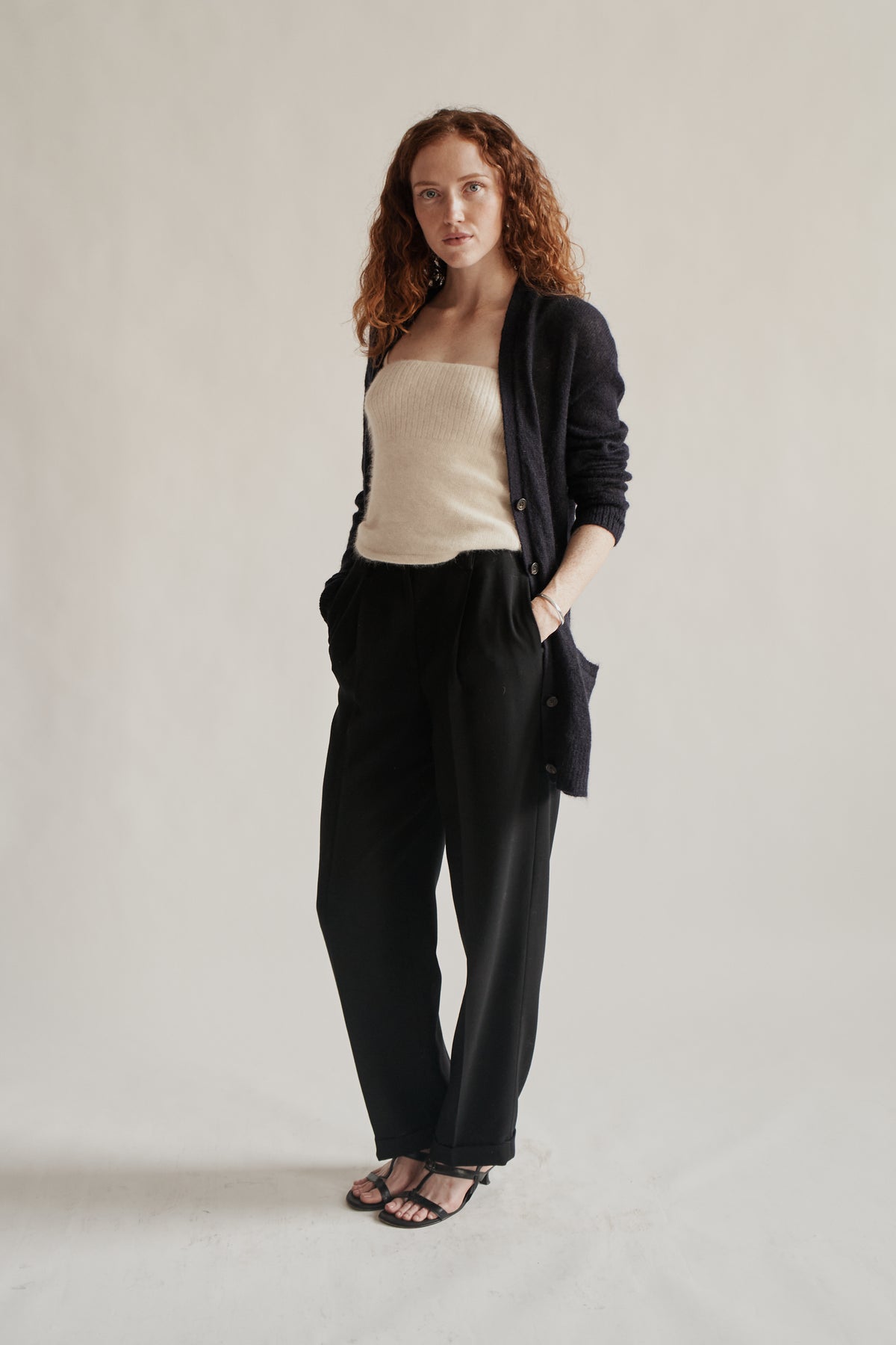Navy Mohair Slouchy Cardigan