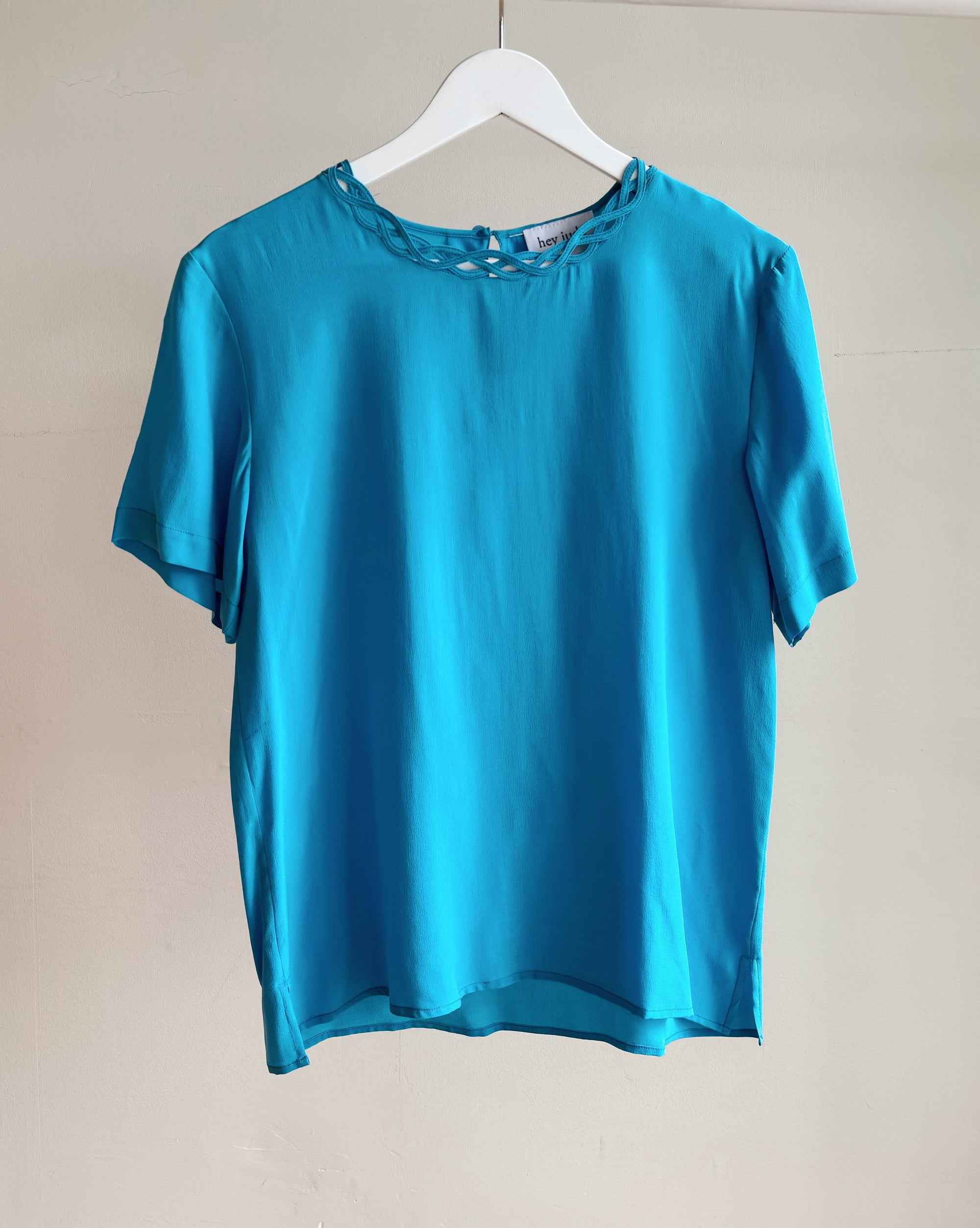 Cerulean Silk Lattice Tee - Hey Jude