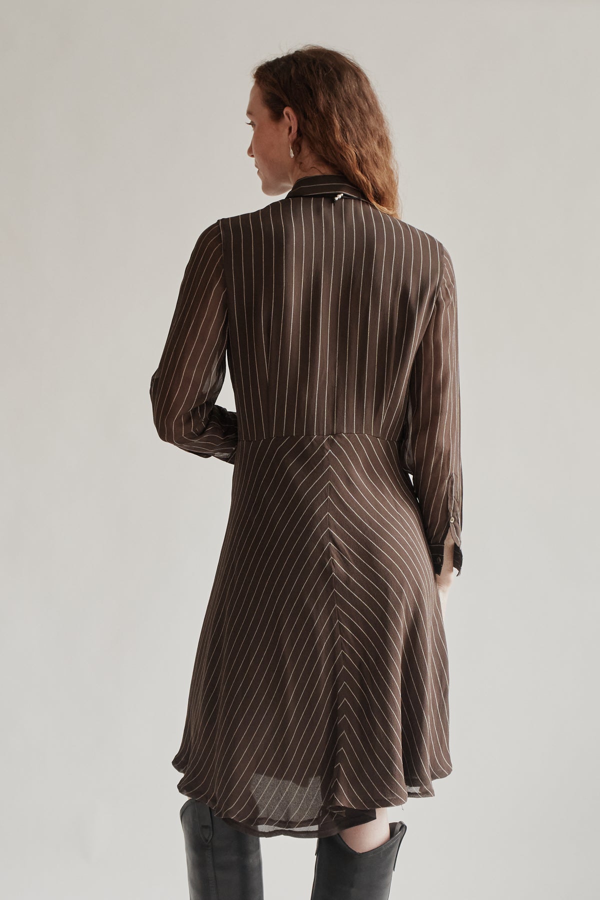 Cedar Striped Silk Shirt Dress