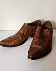 Cognac Leather Western Ankle Boots | Size 9 - Hey Jude
