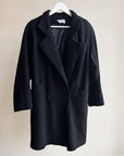 Black Wool Cocoon Coat