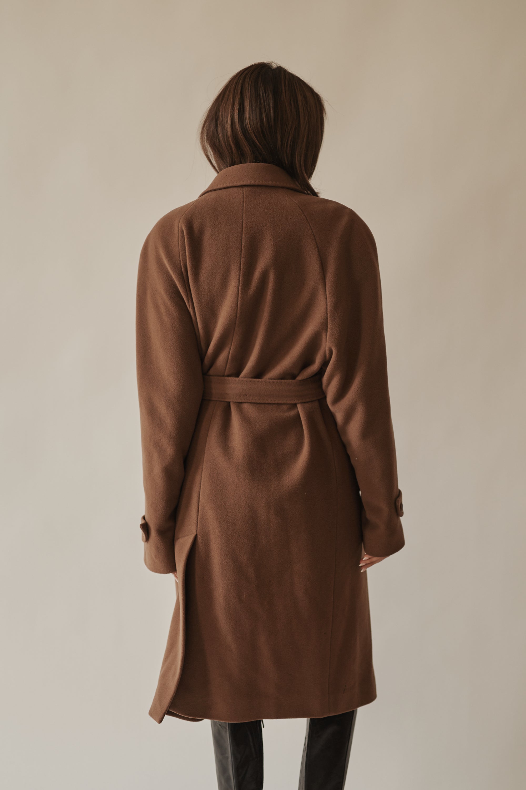 Tobacco Cashmere Belted Slouch Coat