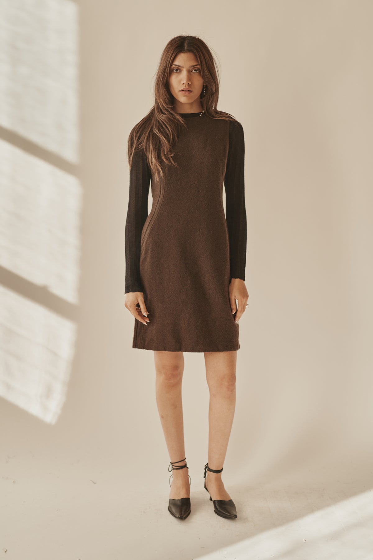 chocolate brown wool dress Shift 4) / M (6 Sherri Hill 58299 Midi and Maxi Black Size:US 12P