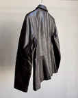 Espresso Spread Collar Leather Jacket
