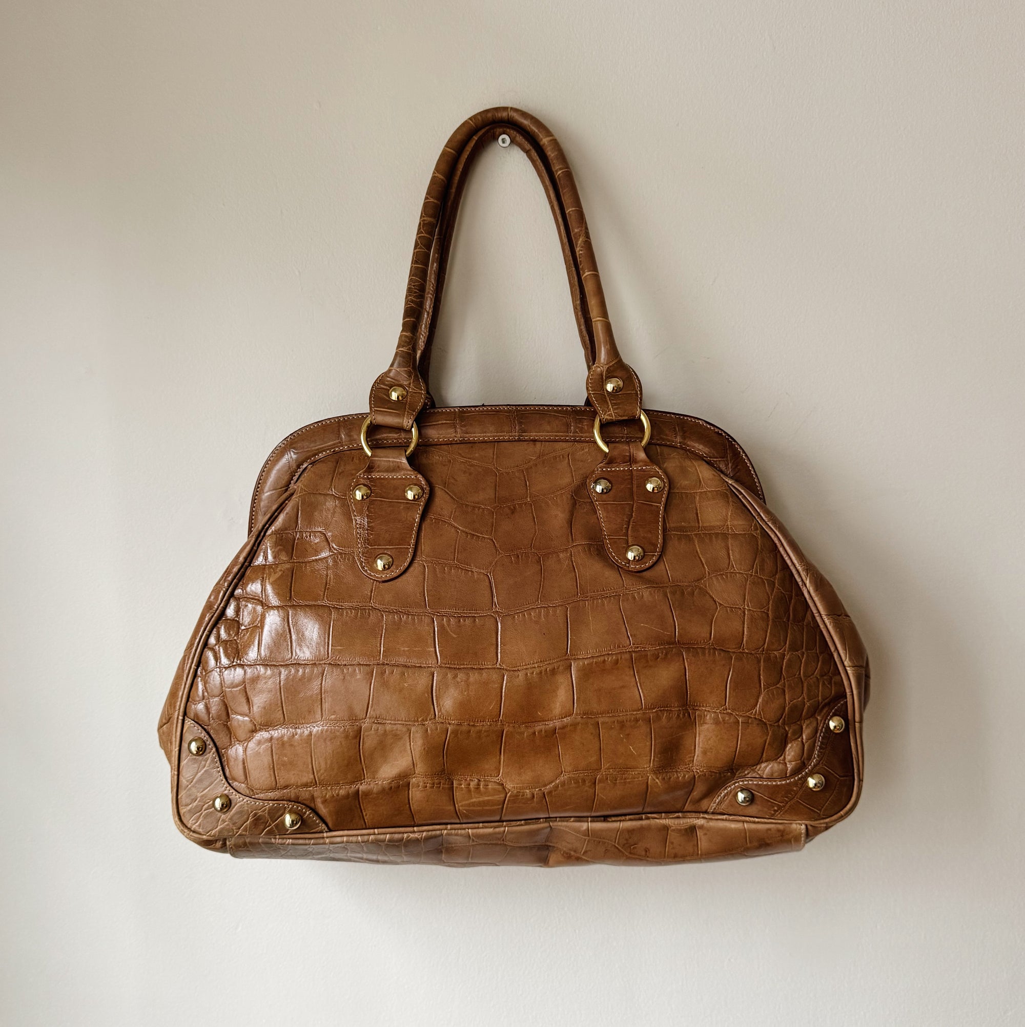 Dune Croc Embossed Leather Bag - Hey Jude