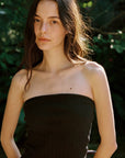 LA RELAXED - Pointelle Tube Top: Black / S - Hey Jude