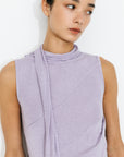 Cubic | Asymmetrical Sleeveless Tie-Neck Top in Lavender