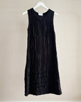 Onyx Silk + Linen Textured Dress