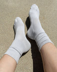 Bondoodle - Ribbed Sport Gym Crew Socks in Cool Grey - Hey Jude