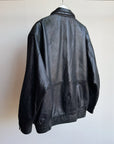 Black Leather Bomber Jacket