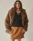 Soft Brown Faux Fur Coat