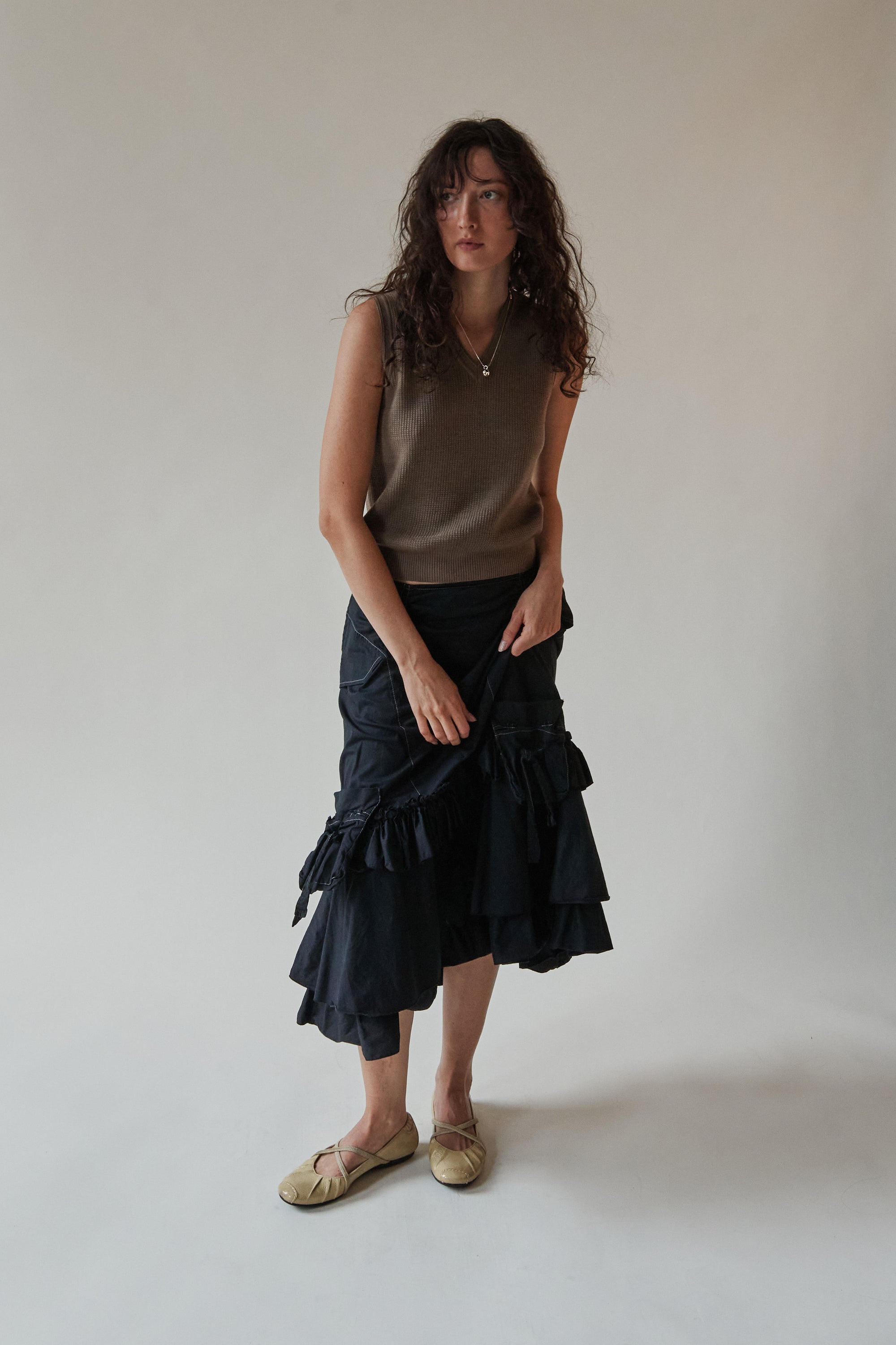 Walnut Textured Knit Vest