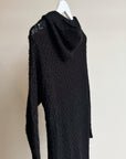 Black Mohair Knit Maxi Cardigan