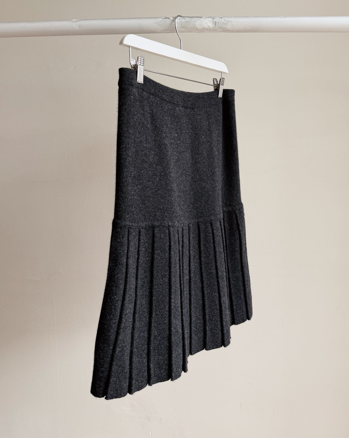 Charcoal Wool Pleated Skirt - Hey Jude