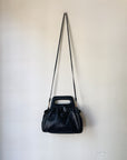 Rosette Black Leather Frame Bag