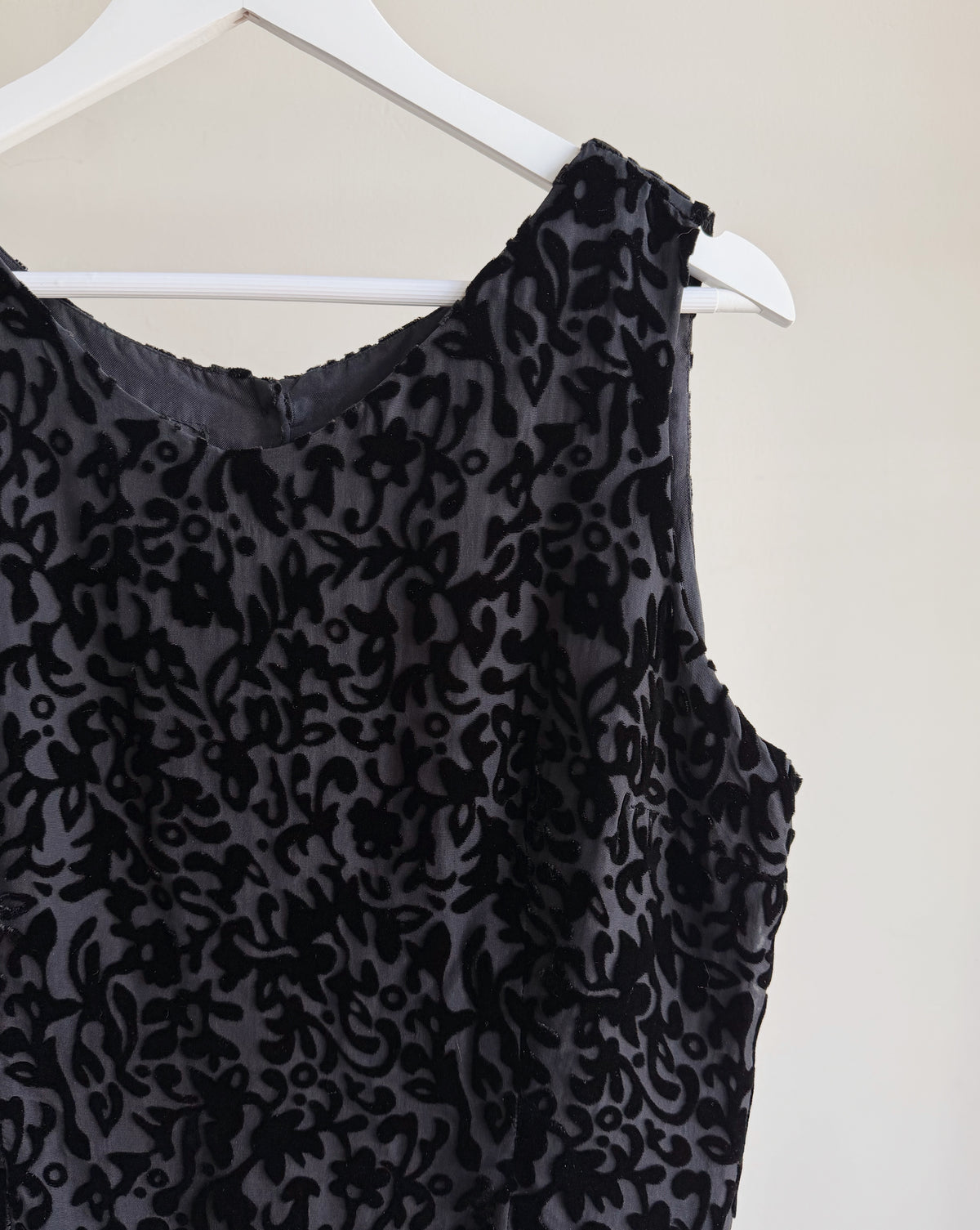 Black Burnout Floral Sleeveless Top