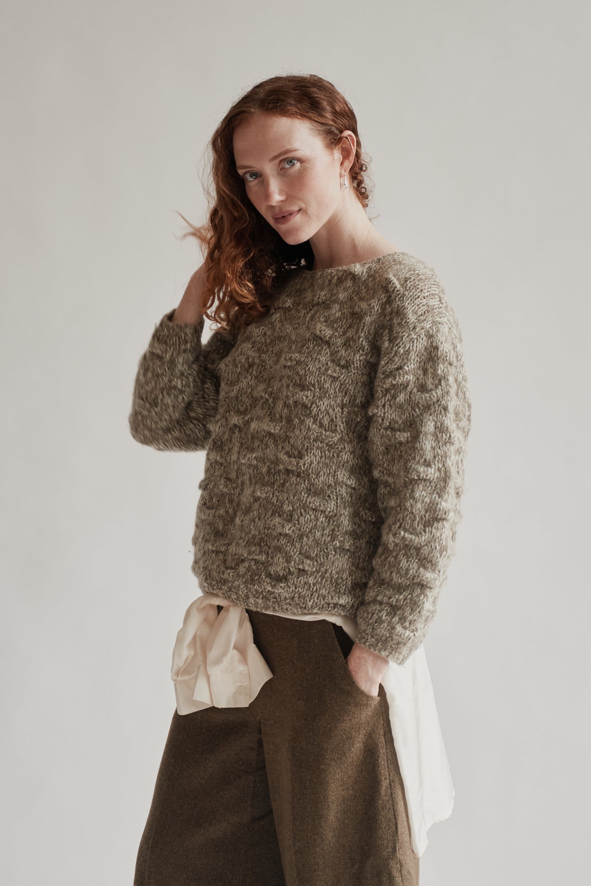 Sage Chunky Mohair Knit Sweater - Hey Jude