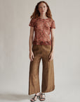 Red Sheer Paisley Tee