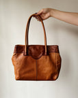 Ginger Two-Tone Leather Shoulder Bag
