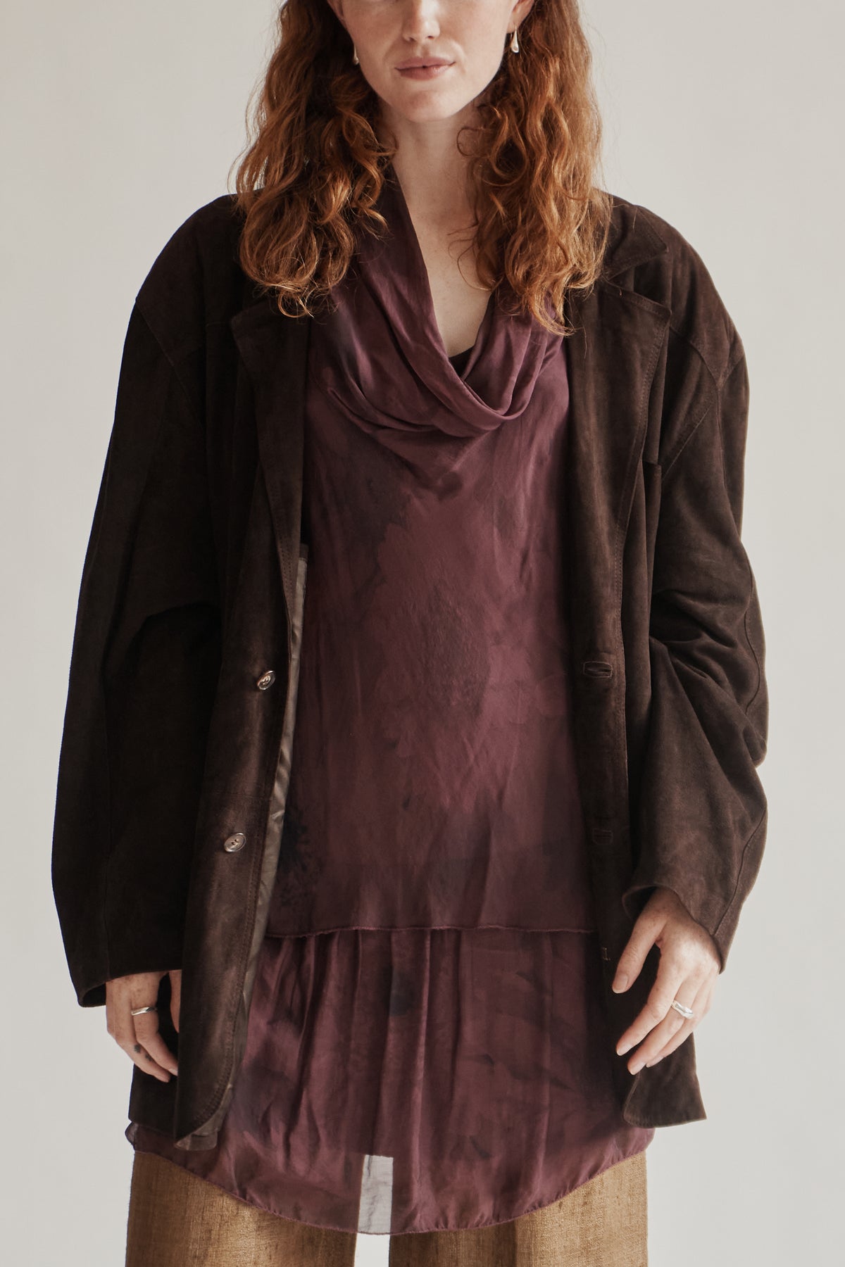 Chocolate Italian Suede Oversized Coat