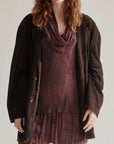 Chocolate Italian Suede Oversized Coat
