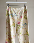 Ivory Silk Floral Pants