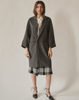 Mink Cropped Sleeve Cocoon Coat