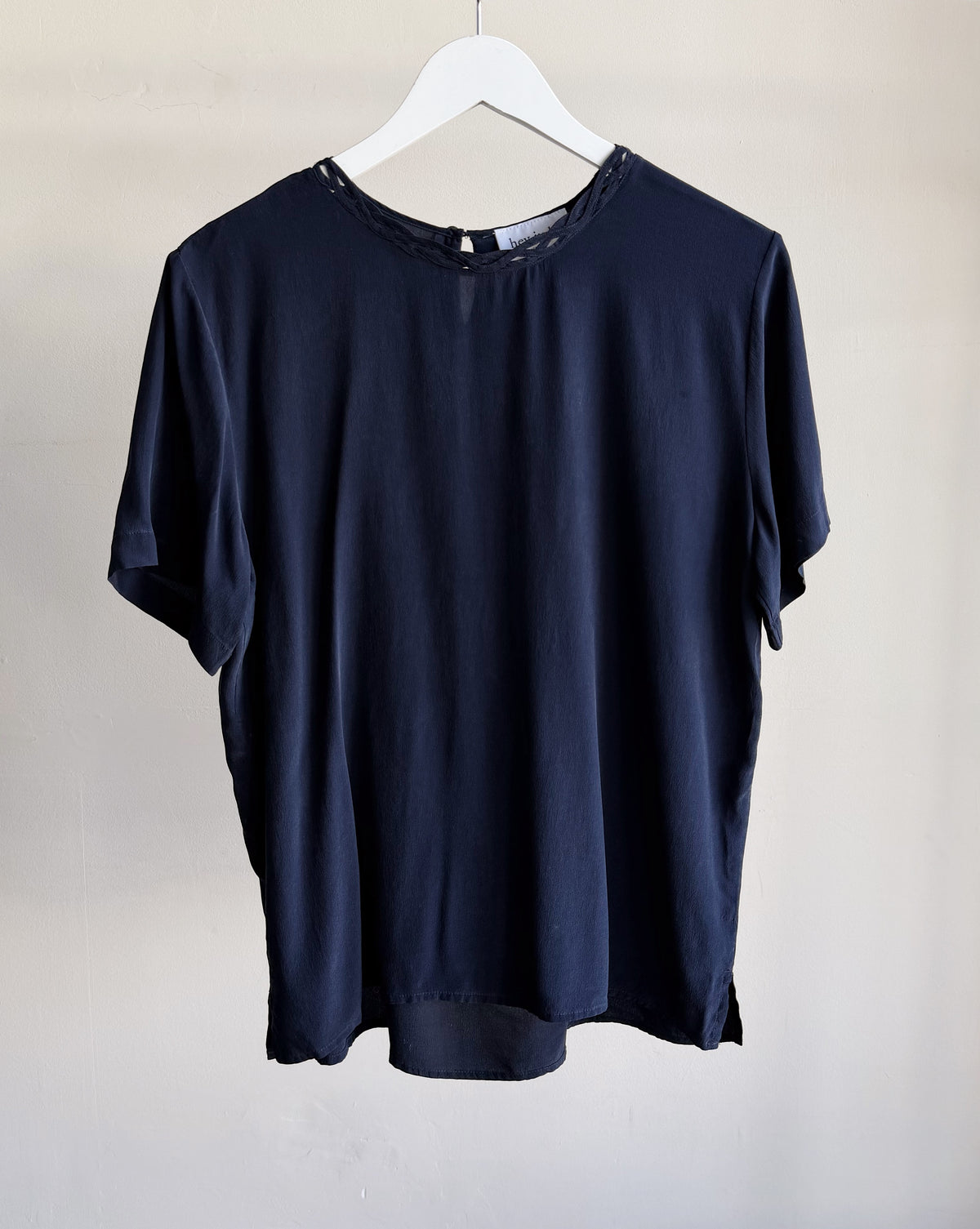 Midnight Blue Latticed Silk Tee