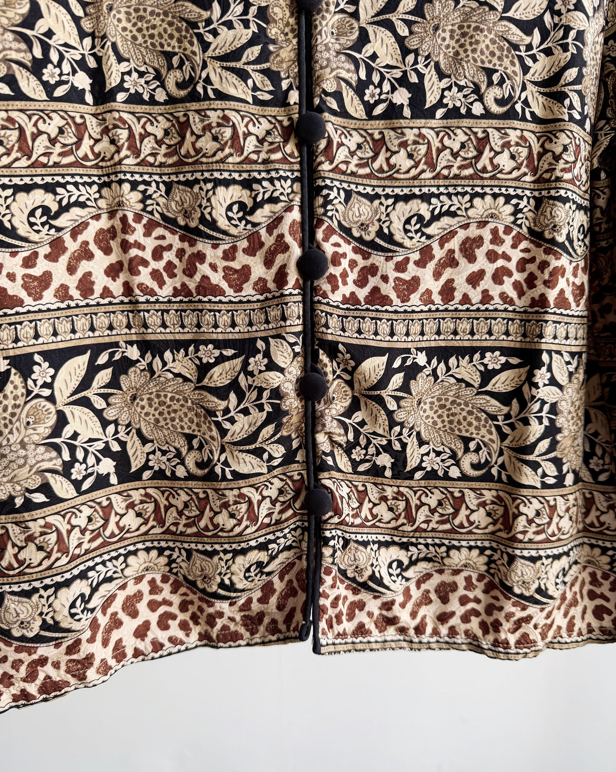 Botanical Leopard Border Print Blouse