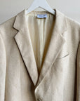 Oatmeal Textured Oversized Linen Blazer