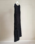 Onyx Silk + Linen Textured Dress