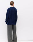 Mod Ref | Cotton Crewneck Sweater in Navy