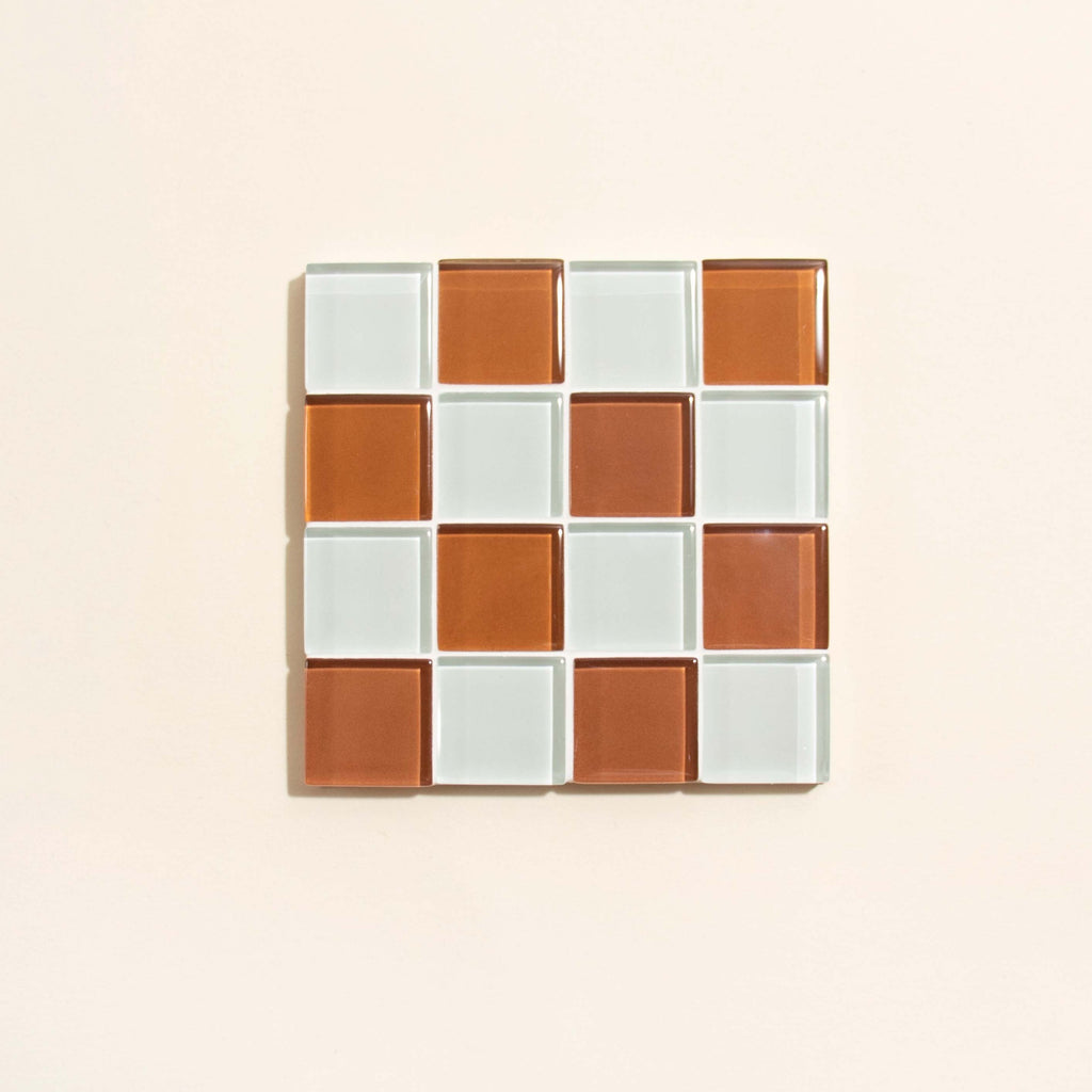 Glass Tile Coaster | Orange Peel Milk Chocolate
