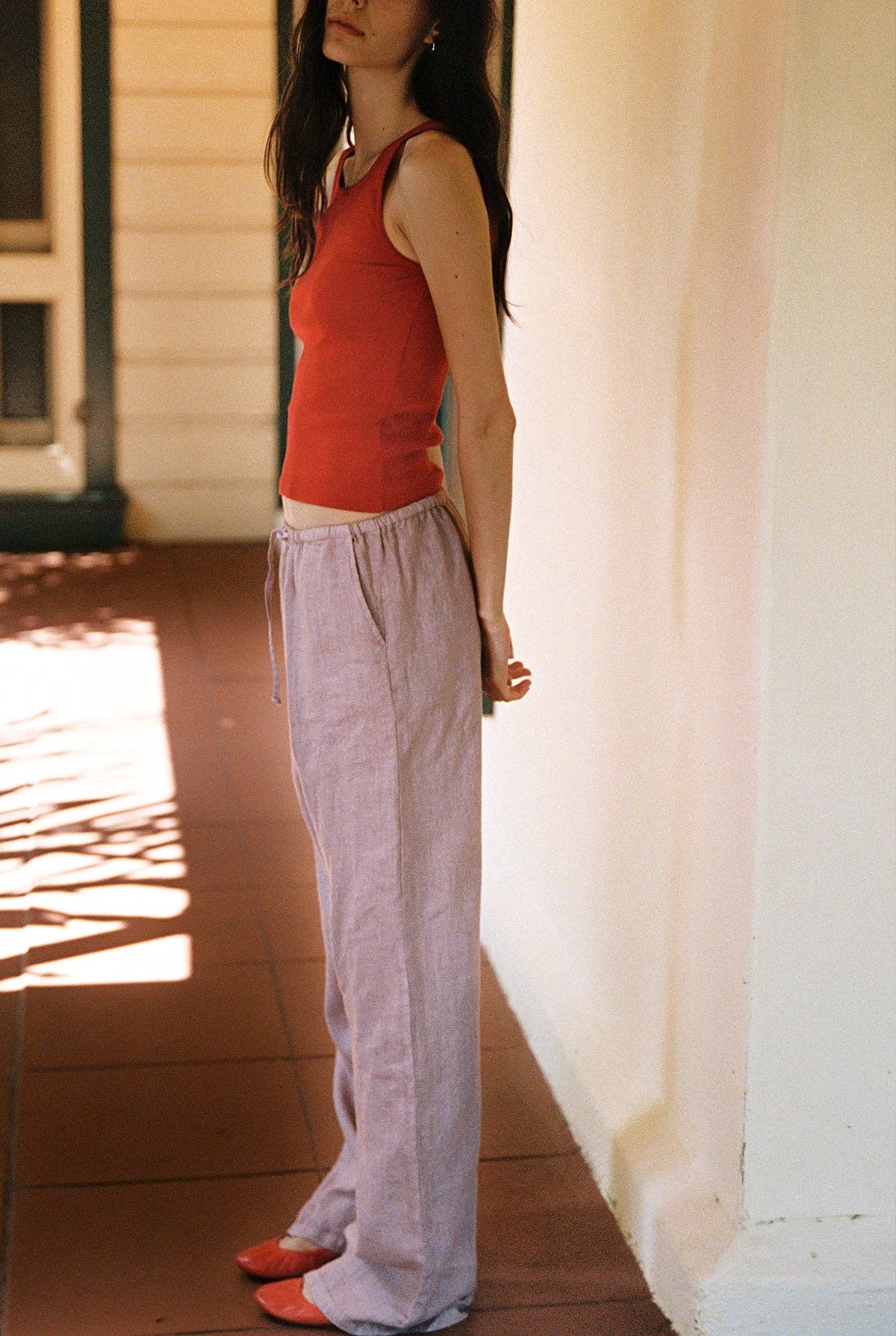 LA RELAXED | Linen Drawstring Pant in Dusty Rose - Hey Jude