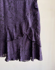 Purple Silk Paisley Flutter Skirt