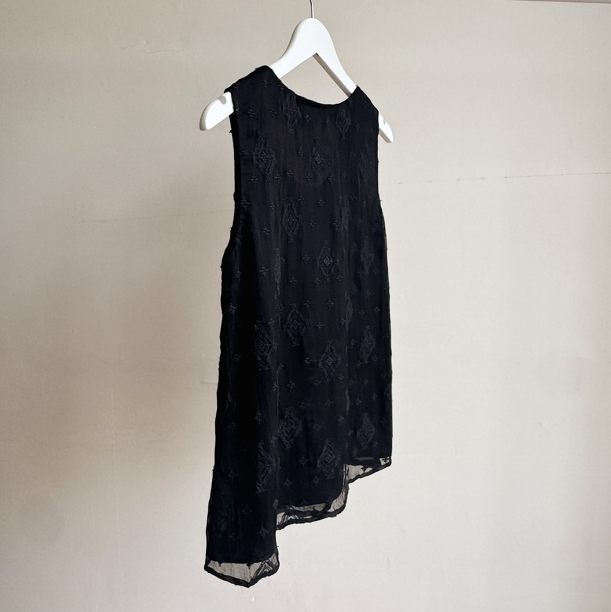 Black Embroidered Silk Tank - Hey Jude