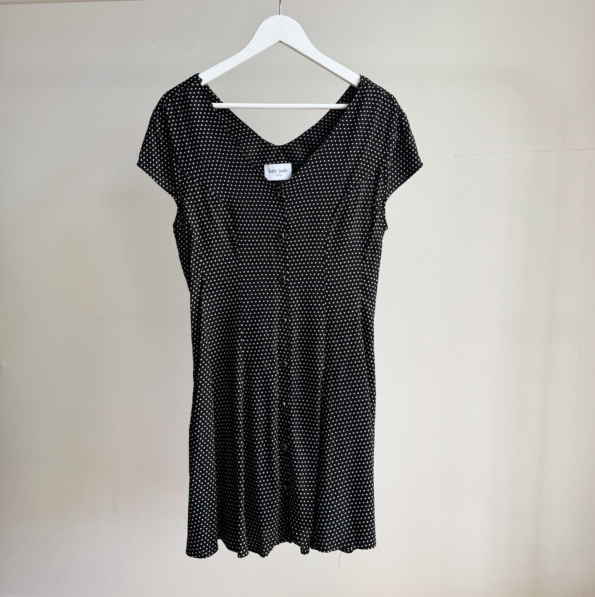 Black Polka Dot Lace Up Mini Dress - Hey Jude