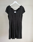 Black Polka Dot Lace Up Mini Dress - Hey Jude