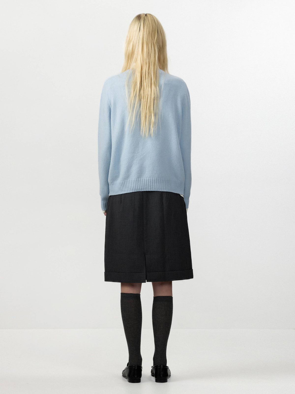 CUBIC | Wool Relaxed Crewneck Sweater in Sky Blue