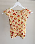 Butter Floral Popcorn Stretch Top